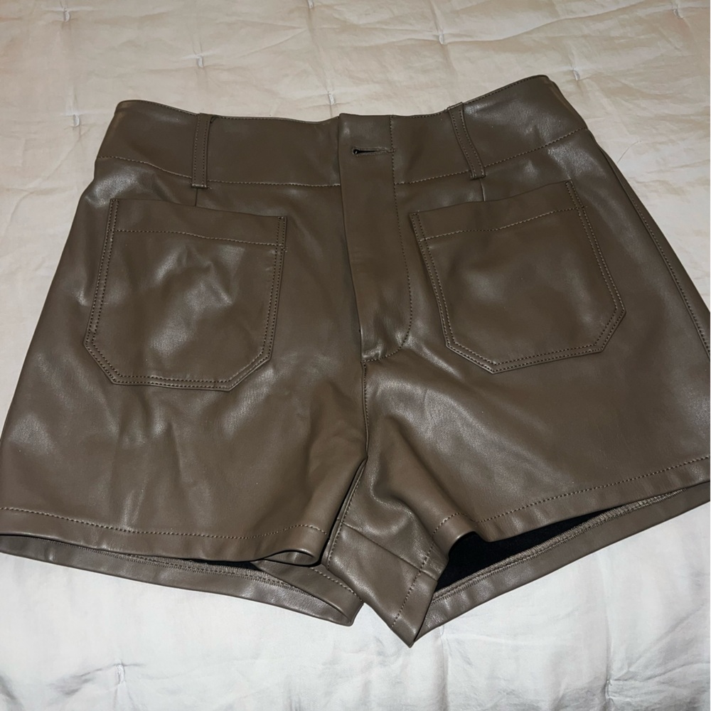 Anthropologie Maeve Pleather Shorts